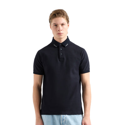 Jersey Polo Shirt With Logo Collar