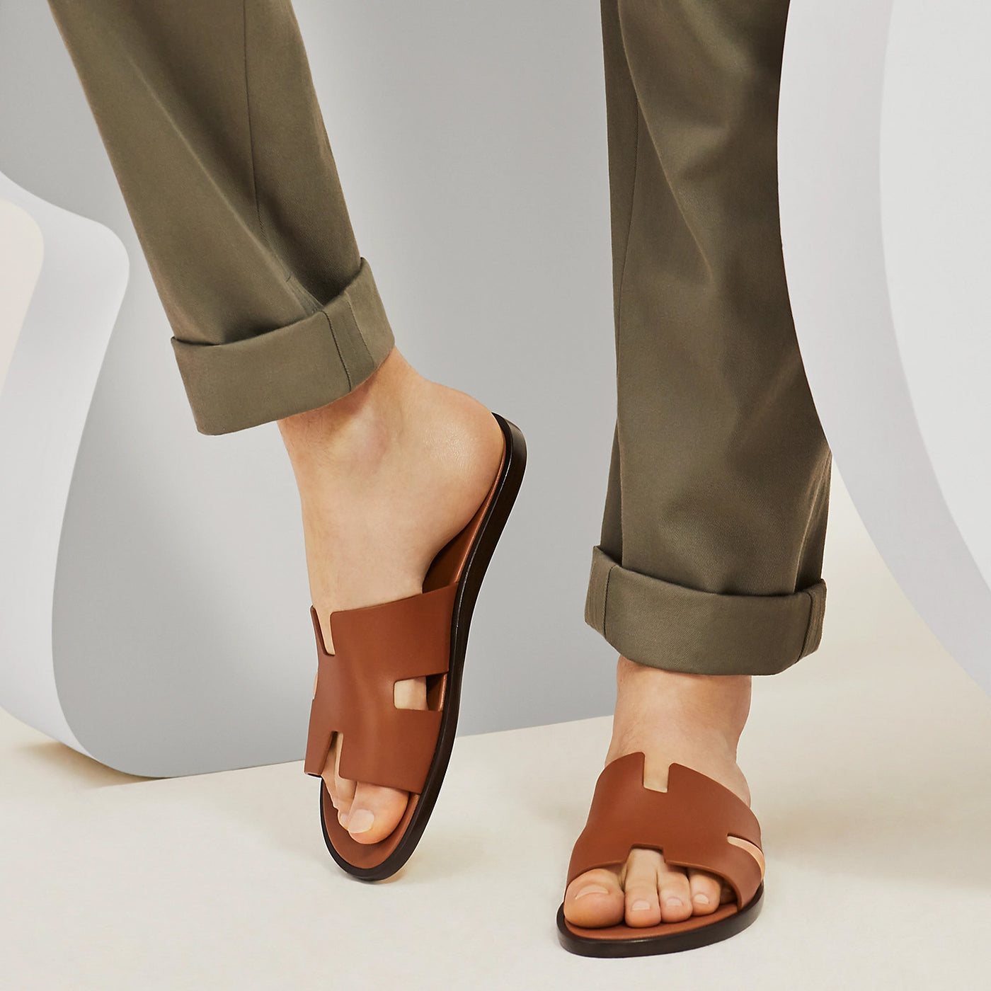 Hermes Izmir Sandal Men Smooth Leather