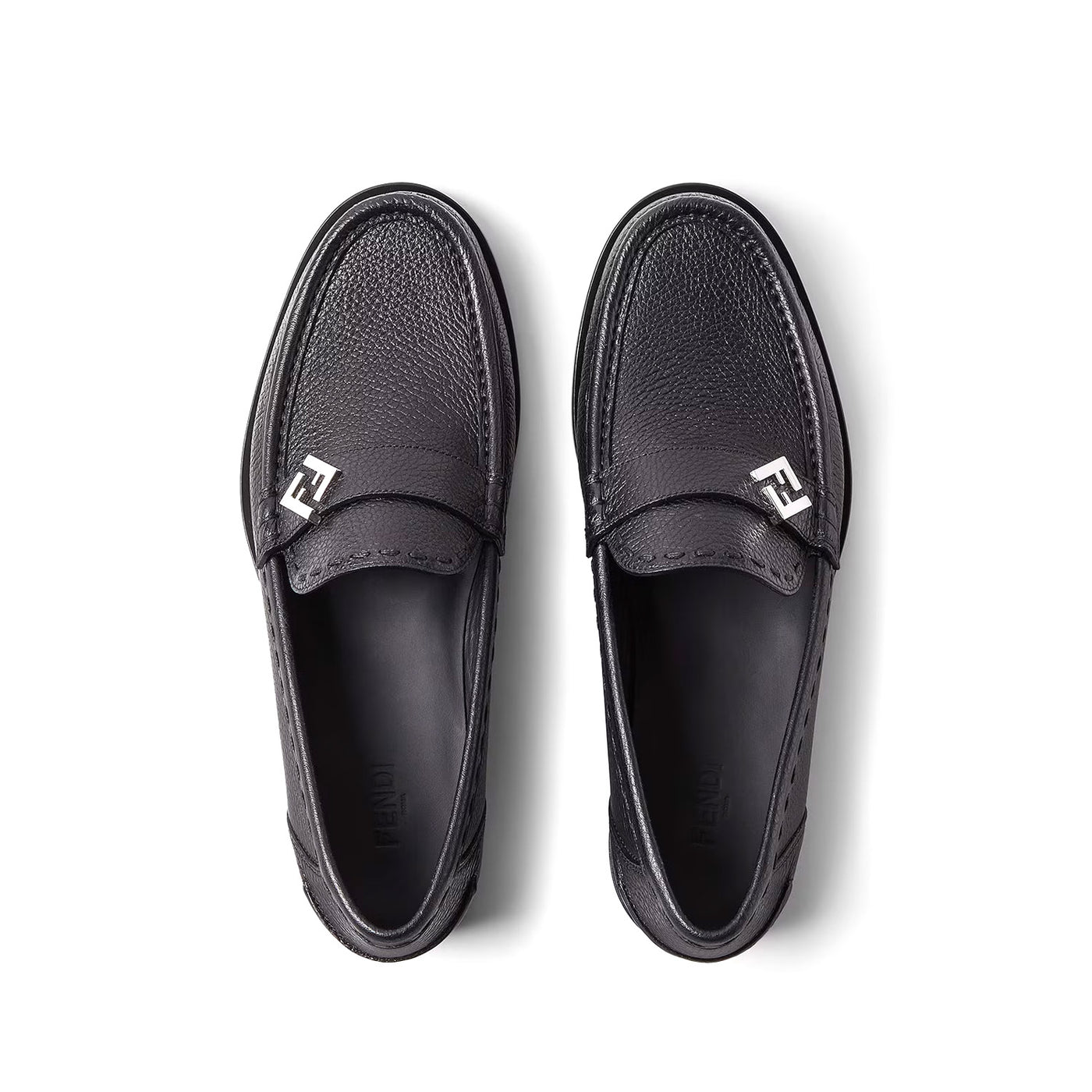 Fendi Ff Metal Loafers Black Selleria