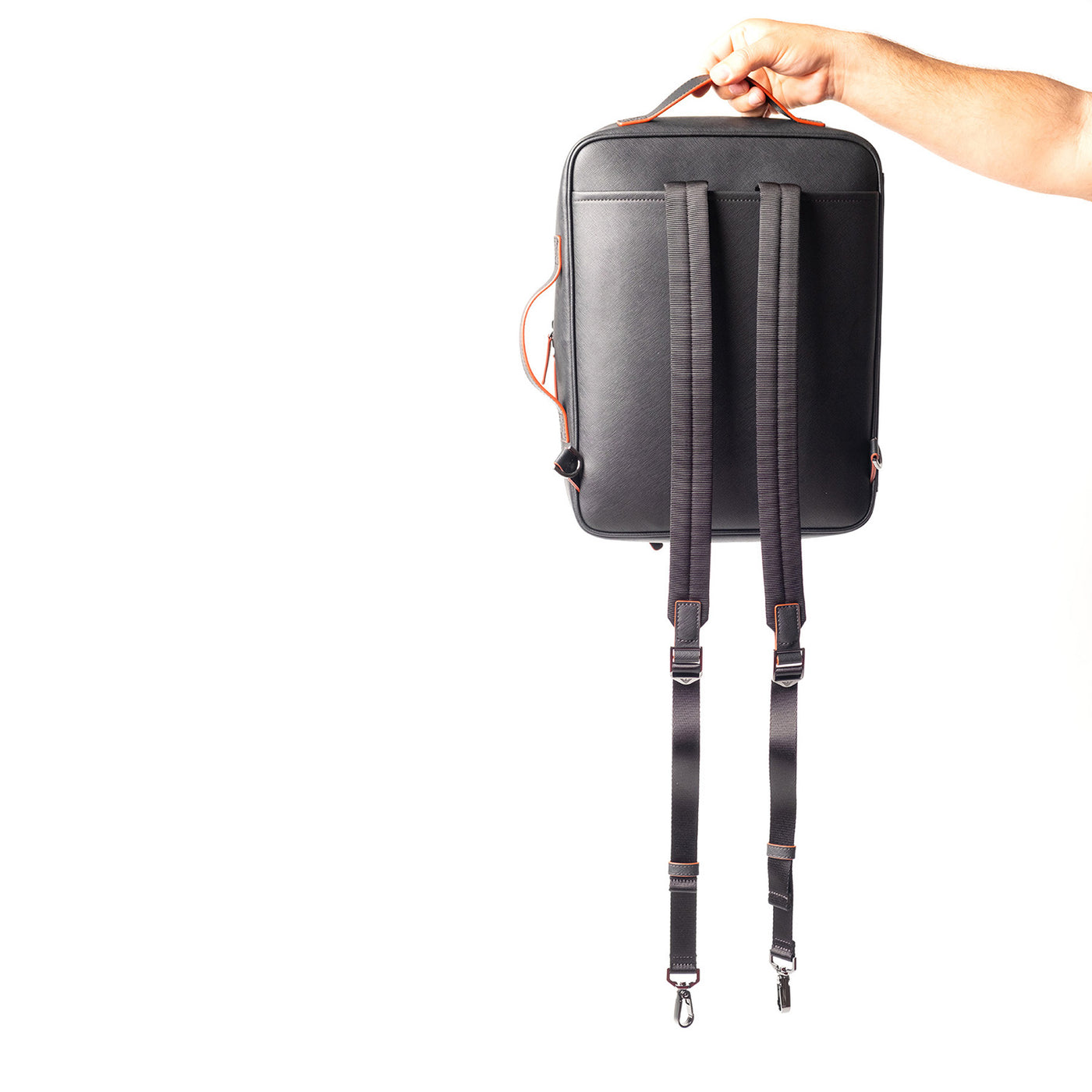 Asv Regenerated Saffiano And Recycled Nylon Business Bag With Shoulder Straps