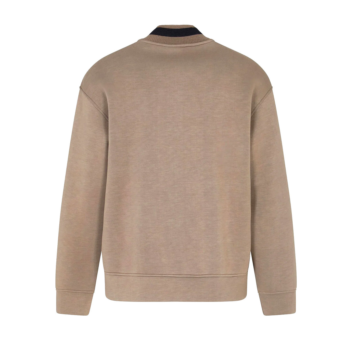 Double-Jersey Zip-Up Sweatshirt With Bomber Jacket Collar And Eagle Patch