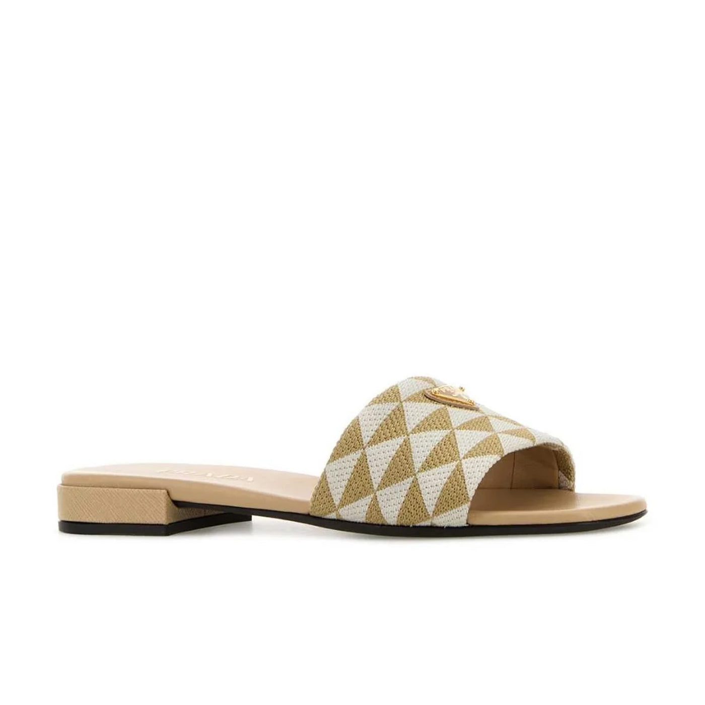 Prada Embroidered Fabric Slides