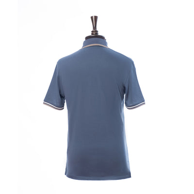 Mercerised Piqué Polo-Blue