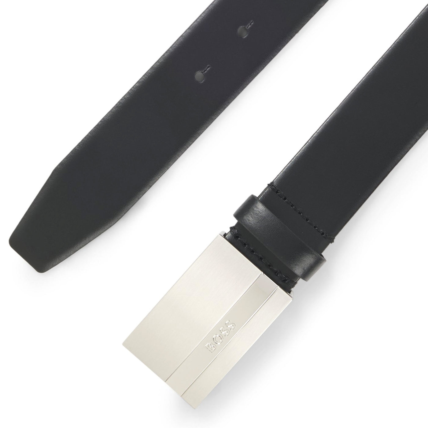 Italian-Leather Belt With Logo-Plaque Buckle