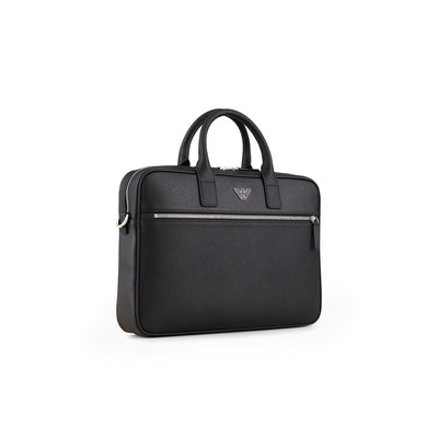 Asv Regenerated Saffiano Leather Business Bag With Eagle Plate