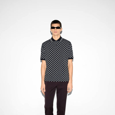 Gg Cotton Piquet Jacquard Polo Shirt