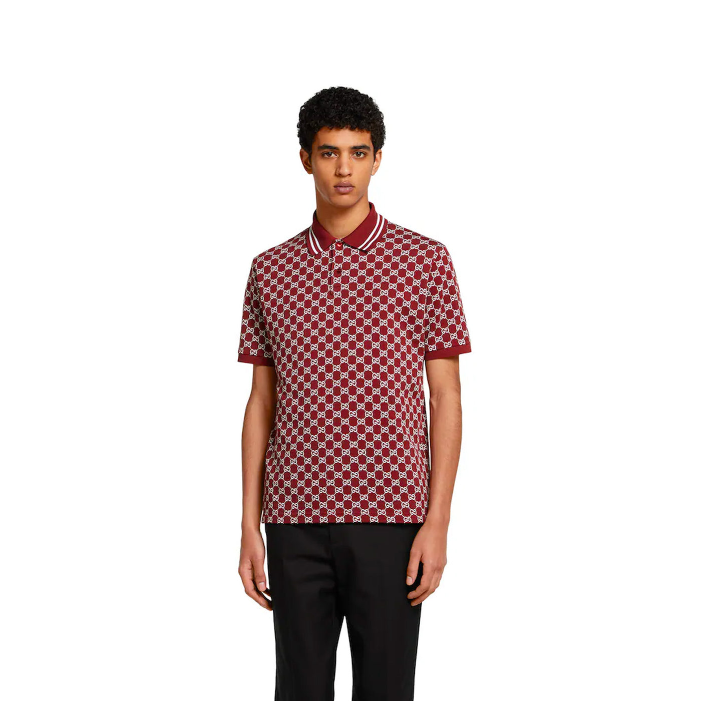 Gucci Gg Cotton Piquet Jacquard Polo Shirt