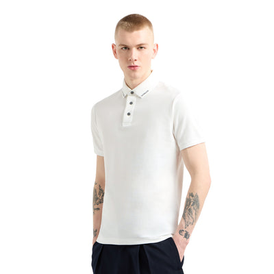 Jersey Polo Shirt With Logo Collar