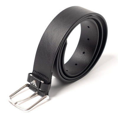 Tumbled-Leather Belt With Oversized Logo Lettering