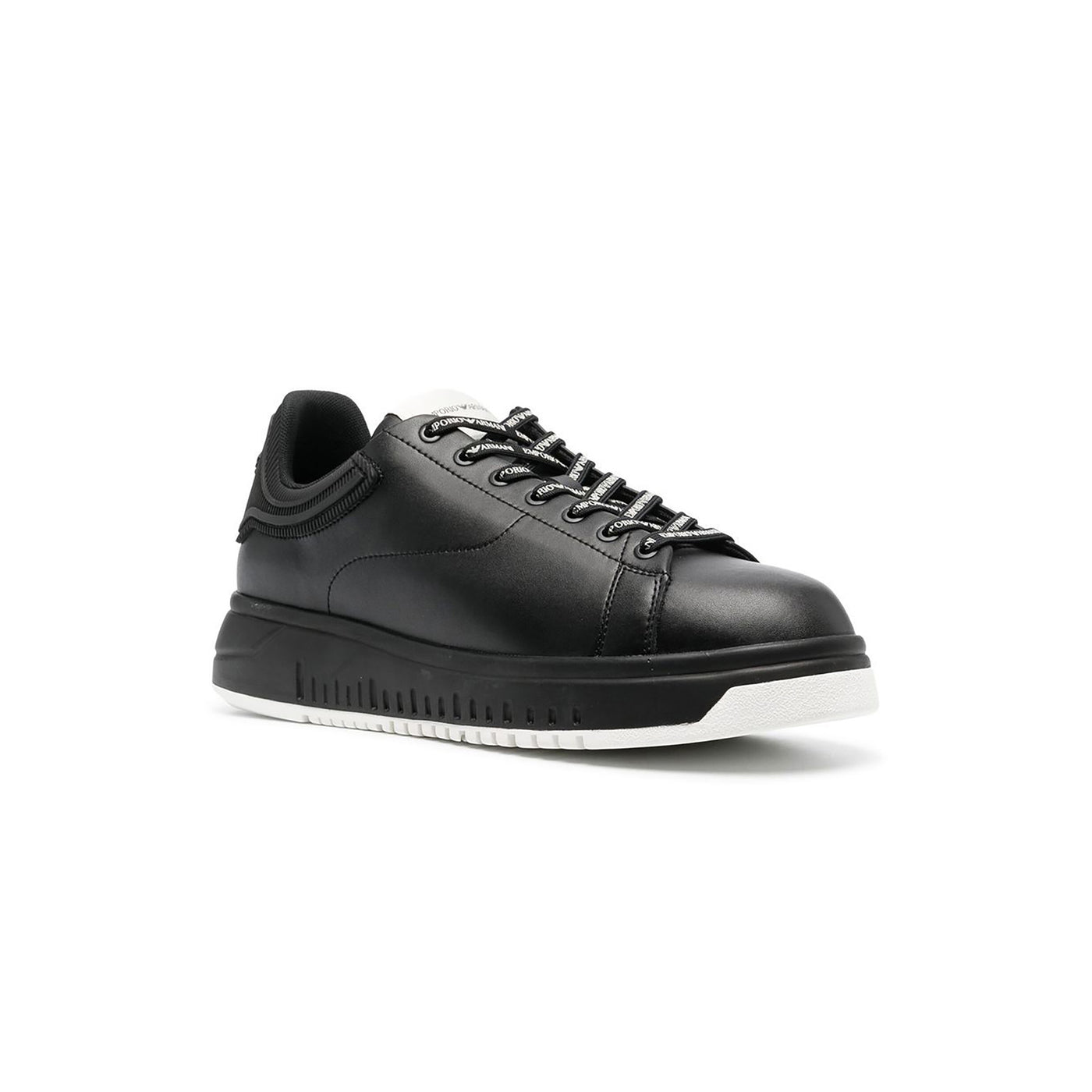 Leather Sneakers With Rubber Back Knurled Sole