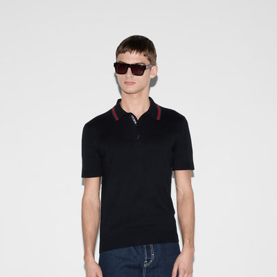 Gucci Silk Cotton Polo Shirt With Web