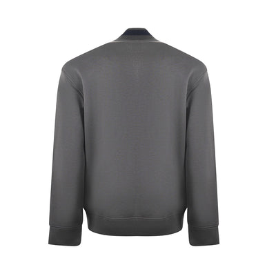 Double-Jersey Zip-Up Sweatshirt With Bomber Jacket Collar And Eagle Patch