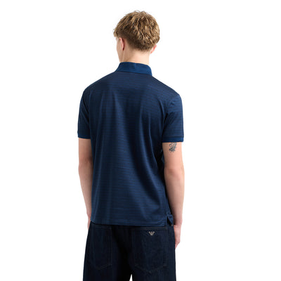 Jersey Polo Shirt With All-Over Jacquard Lettering