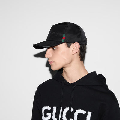 Gucci Nylon Baseball Hat With Gucci Logo