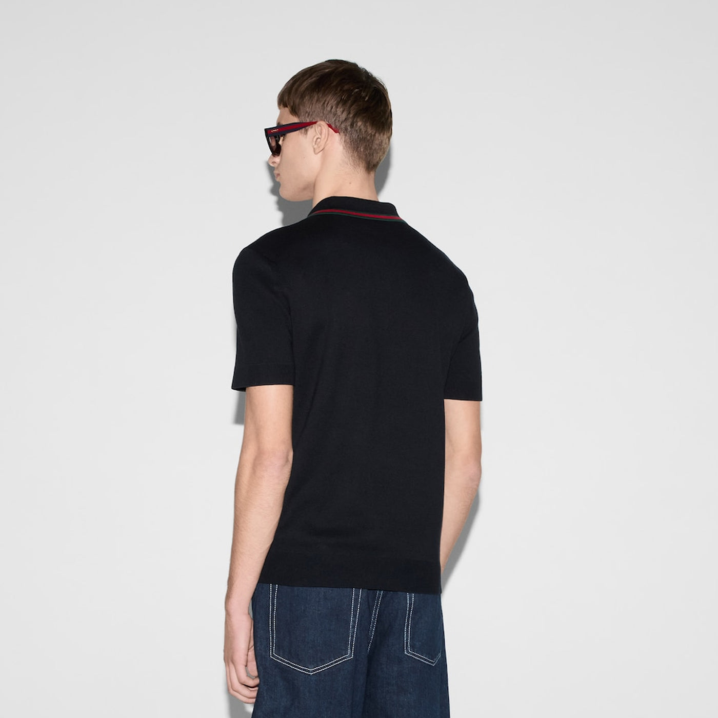 Gucci Silk Cotton Polo Shirt With Web