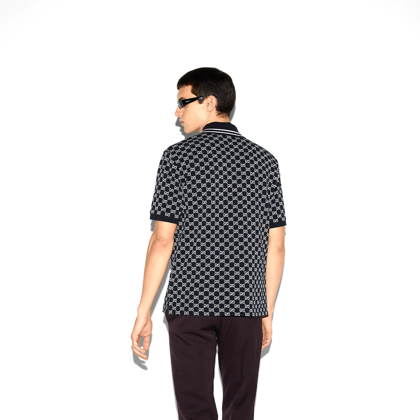 Gg Cotton Piquet Jacquard Polo Shirt