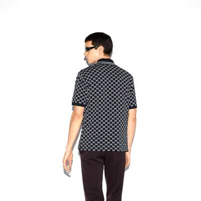 Gg Cotton Piquet Jacquard Polo Shirt