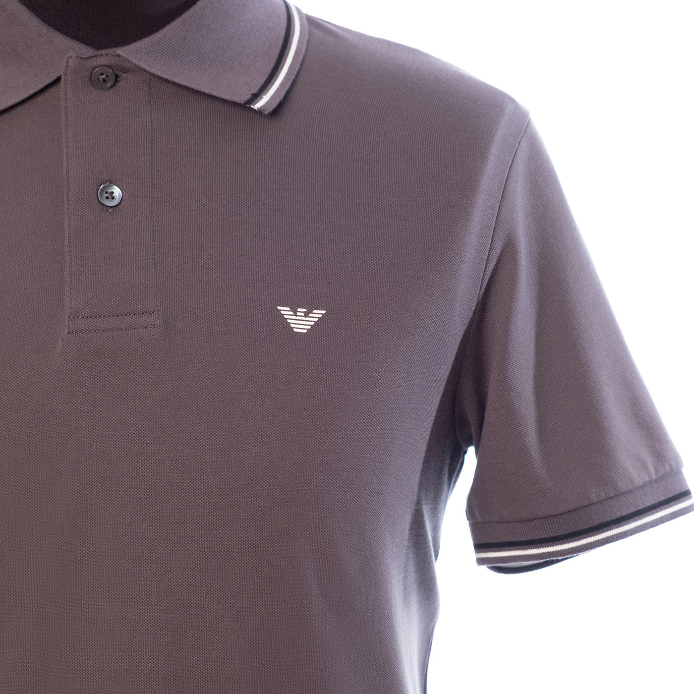 Stretch Piqué Polo Shirt With Micro Eagle Embroidery