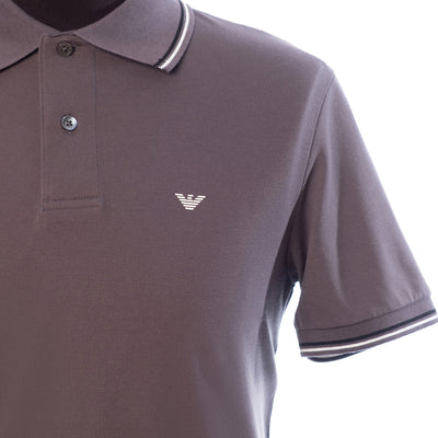 Stretch Piqué Polo Shirt With Micro Eagle Embroidery