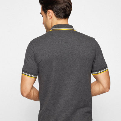 Slim-Fit Polo Shirt In Stretch Piqué With Curved Logo