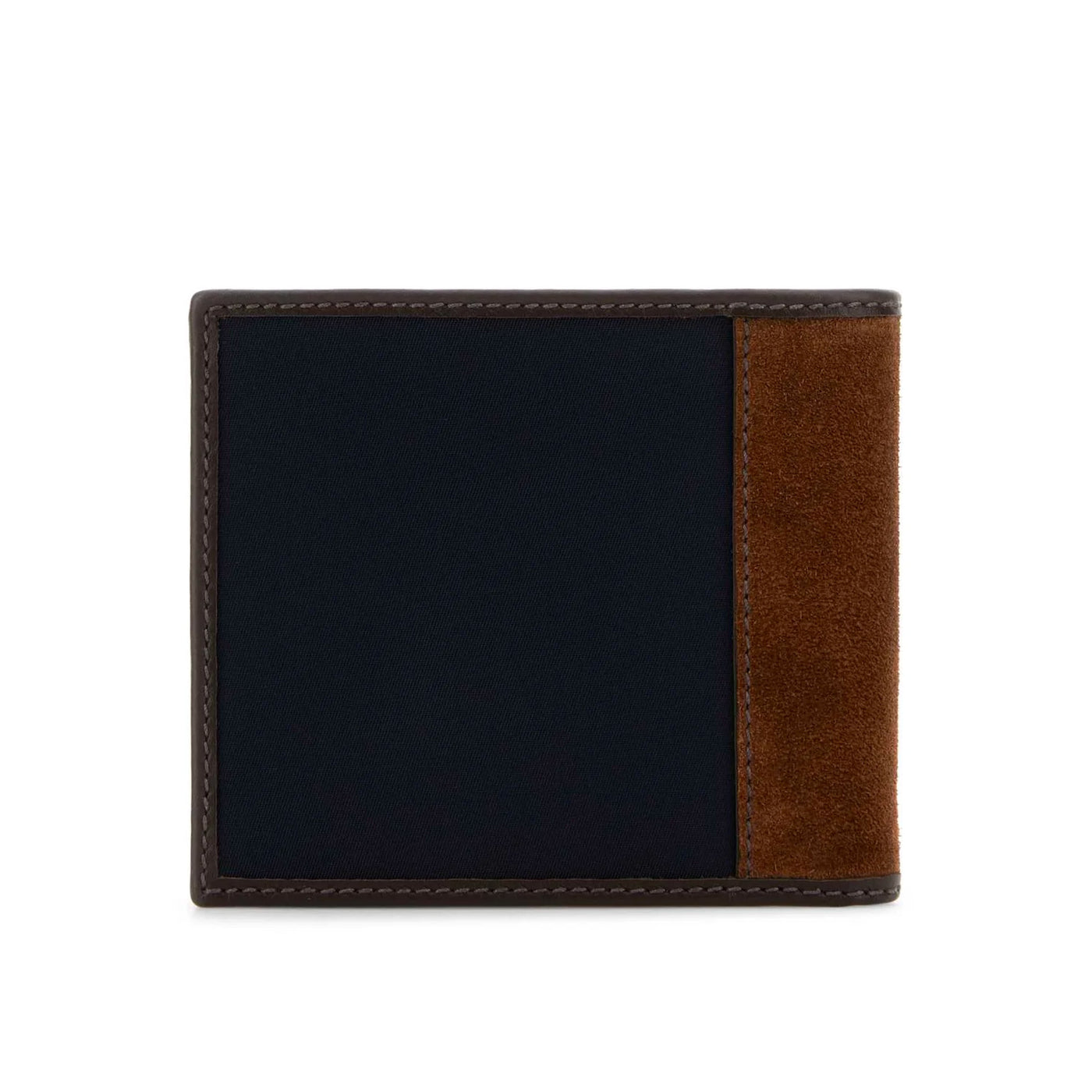Prada Blue/Brown Nylon And Suede Bi-Fold Wallet