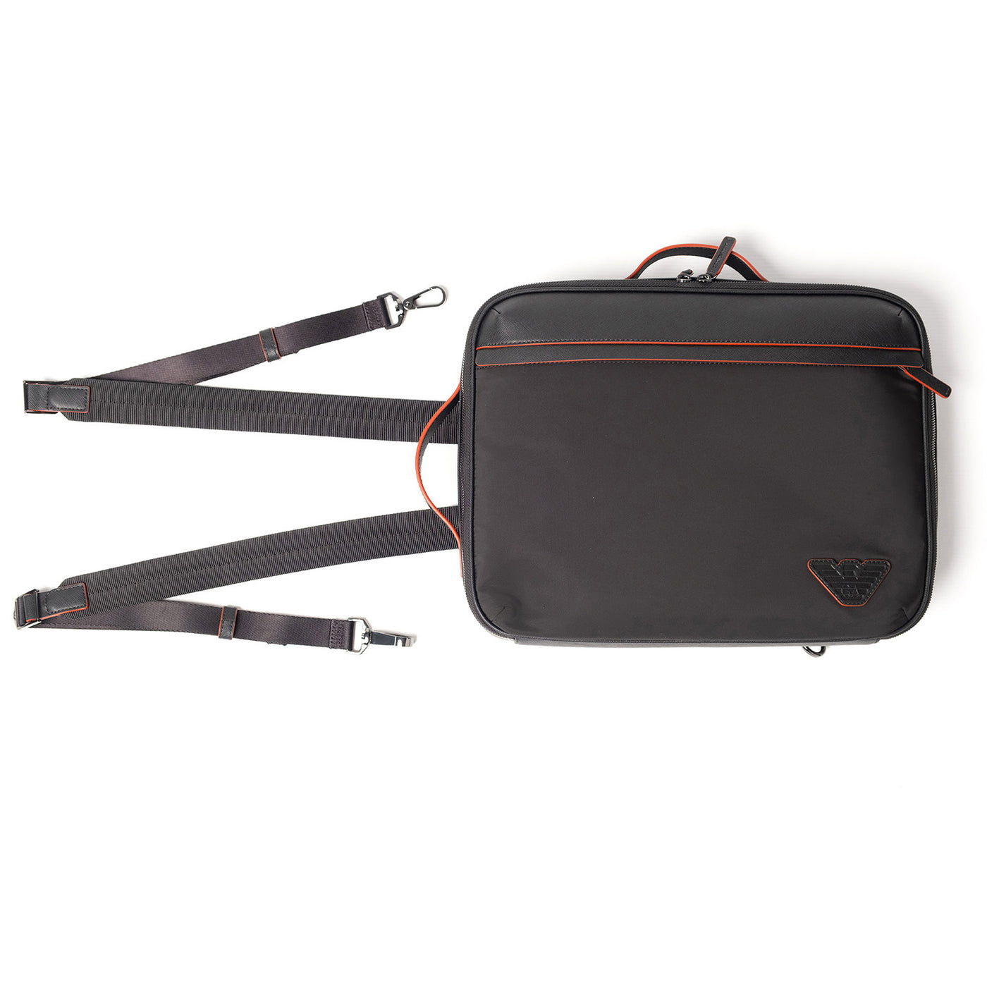 Asv Regenerated Saffiano And Recycled Nylon Business Bag With Shoulder Straps