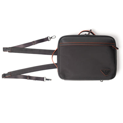 Asv Regenerated Saffiano And Recycled Nylon Business Bag With Shoulder Straps