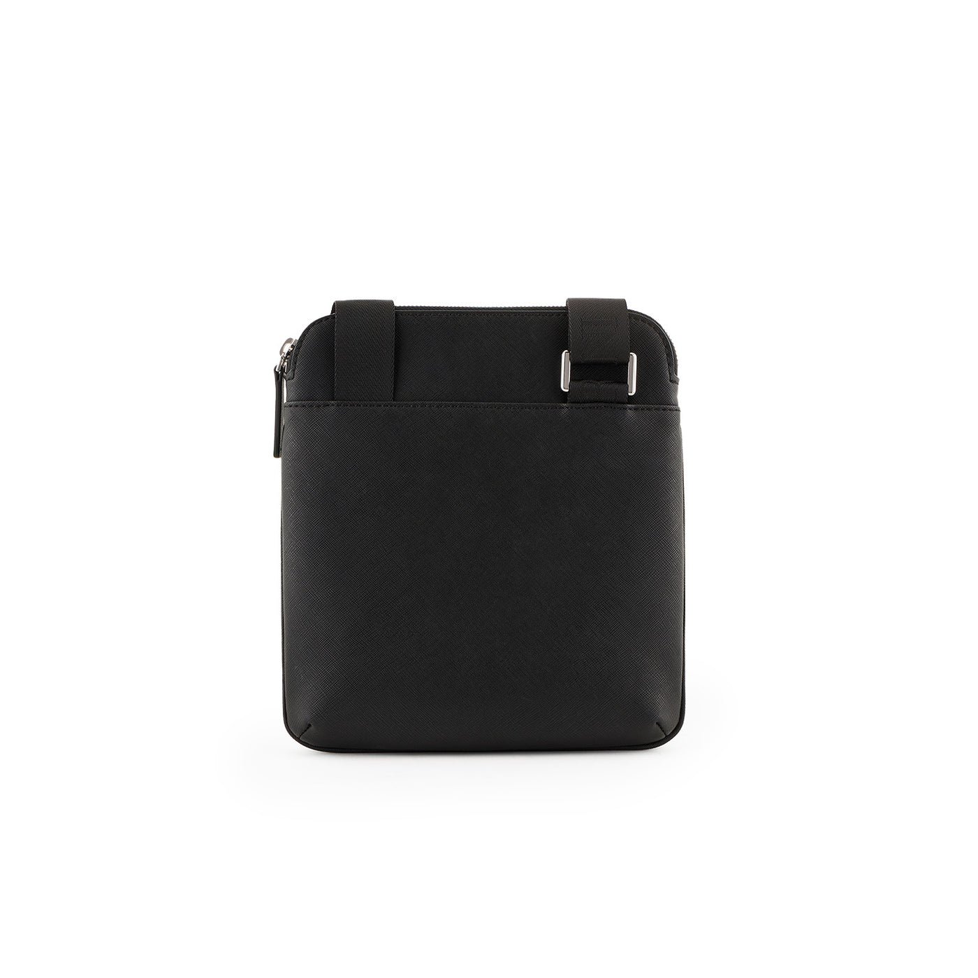Asv Regenerated Saffiano Leather Flat Shoulder Bag With Eagle Plate