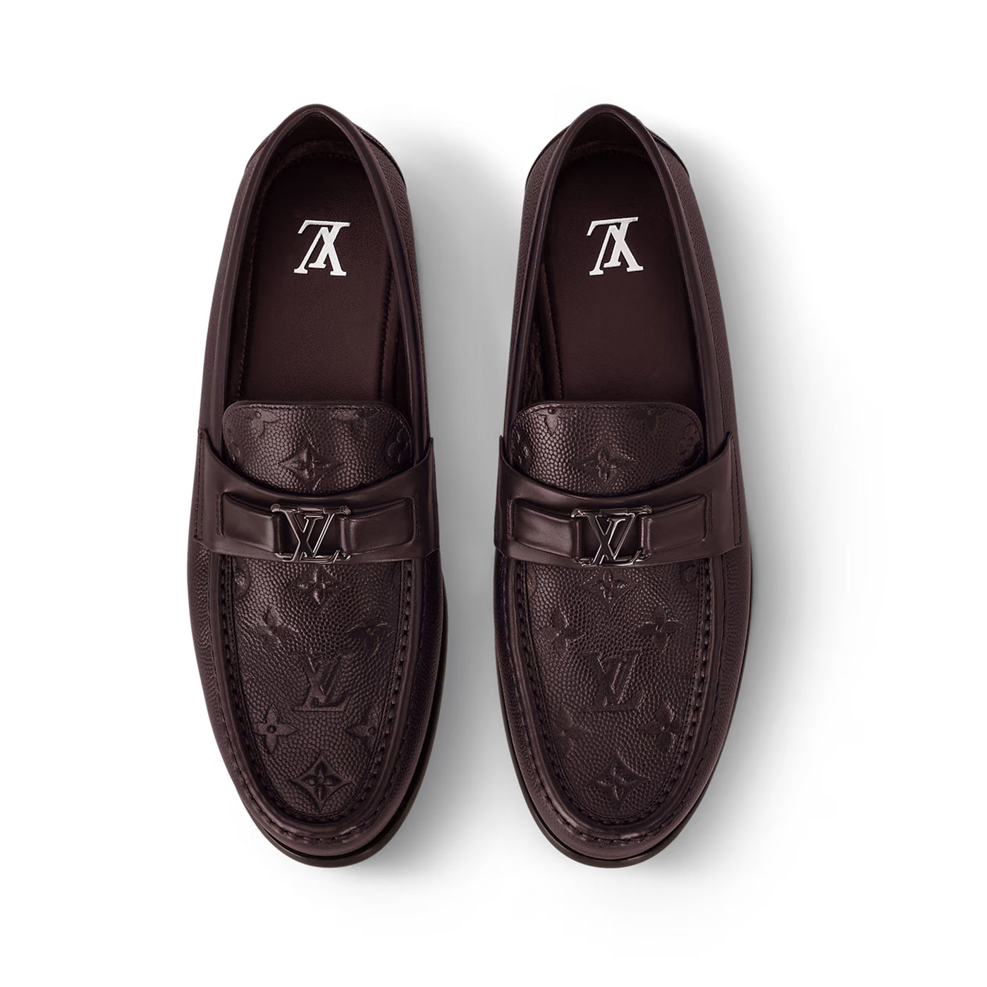 LV Major Loafer Monogram-Embossed Grained Calf Leather