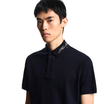 Piqué Polo Shirt With Signature Logo Embroidery On The Collar