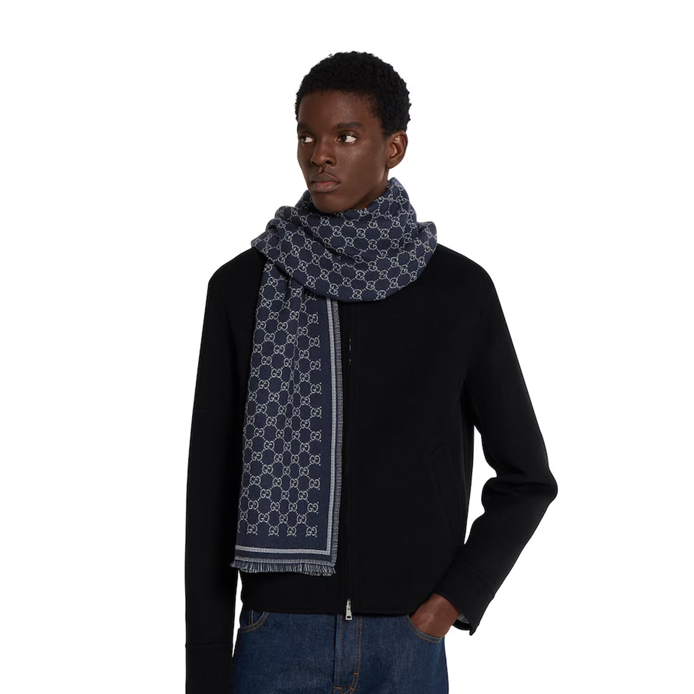 Gucci Gg Wool Jacquard Scarf