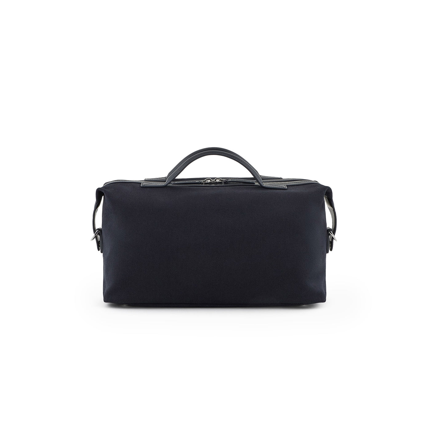Canvas Boston Bag With Logo Embroidery And Shoulder Strap