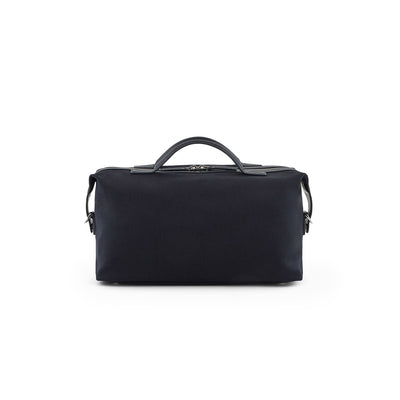 Canvas Boston Bag With Logo Embroidery And Shoulder Strap