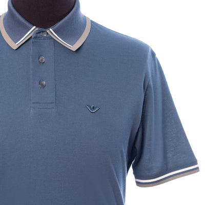 Mercerised Piqué Polo-Blue