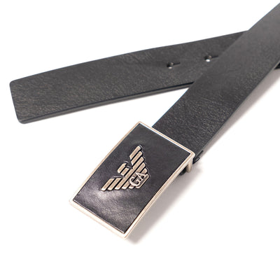 Leather Belt With Eagle Plate