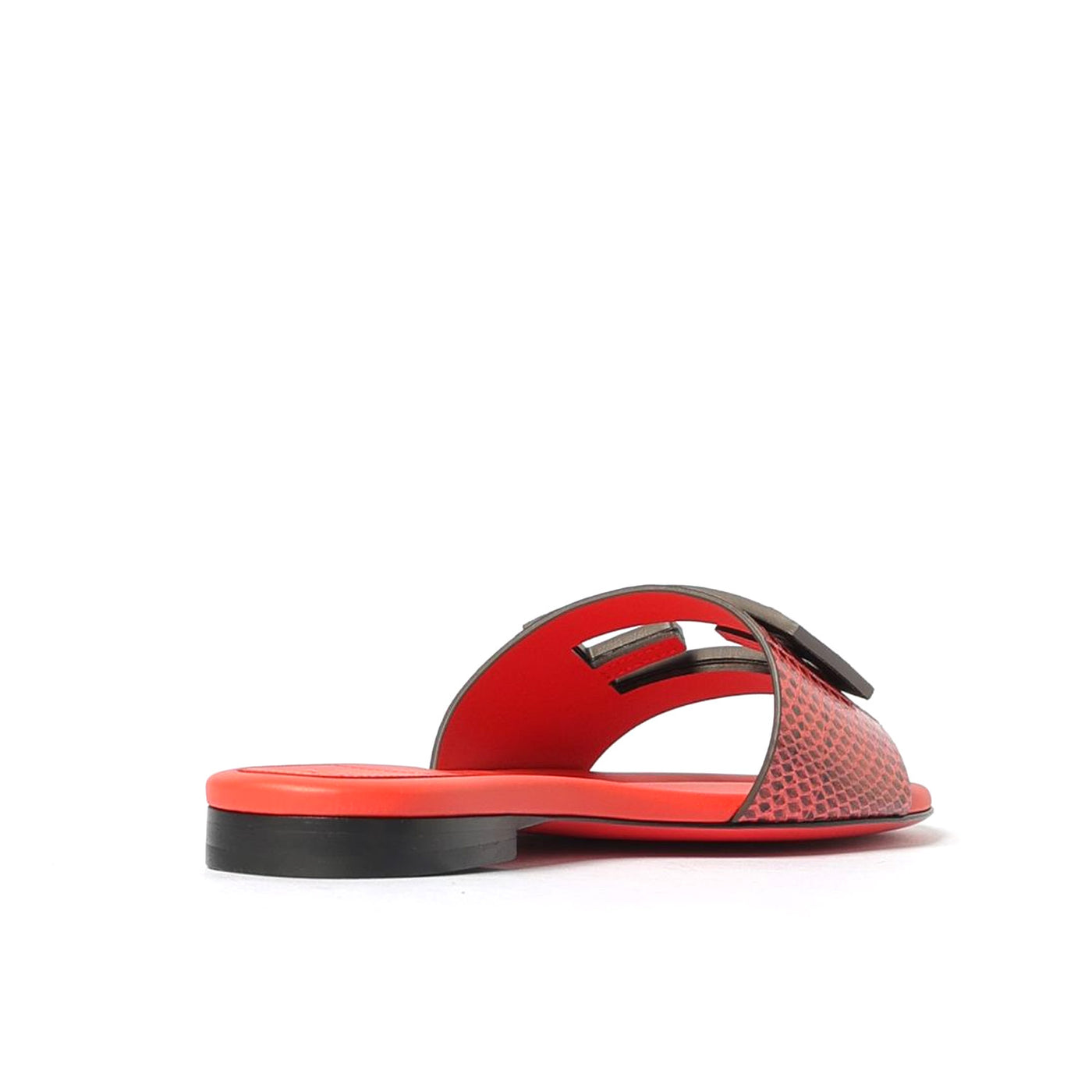 Fendi Baguette Python Leather Slides