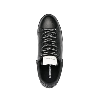Leather Sneakers With Rubber Back Knurled Sole