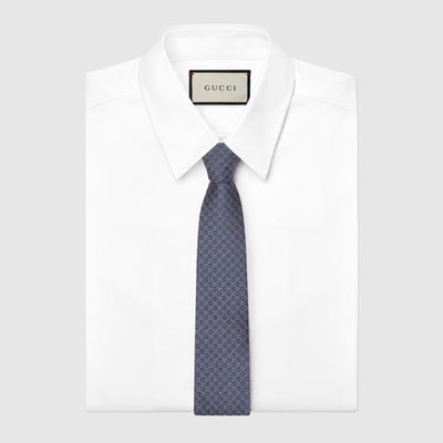 816002 4E009 4568 BLUE GUCCI MEN TIE