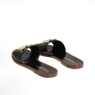 Dg Flat Slippers In Calfskin