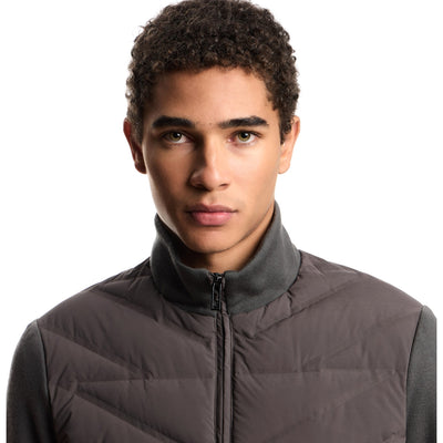 Travel Essentials Two-Piece Effect Full-Zip Down Jacket With Knit Sleeves