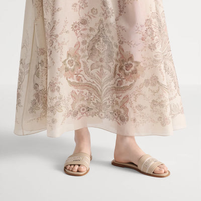 Dior Dway Slide Powder Beige Grained Calfskin