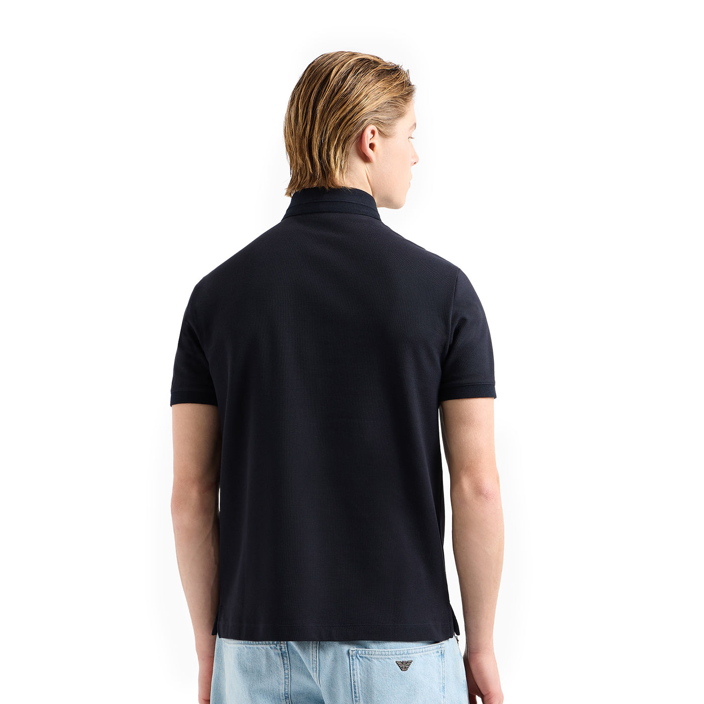 Jersey Polo Shirt With Logo Collar