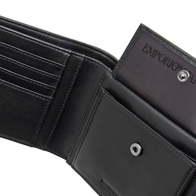 Nappa Leather Bifold Wallet With Geometric Detail