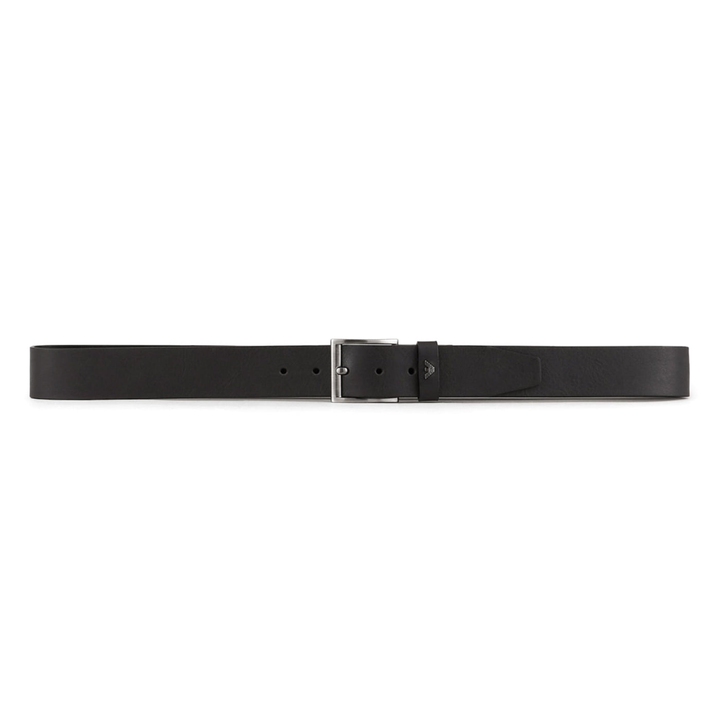 Tumbled-Leather Belt With Oversized Logo Lettering