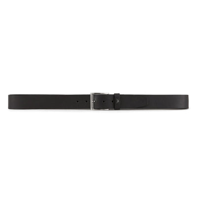 Tumbled-Leather Belt With Oversized Logo Lettering