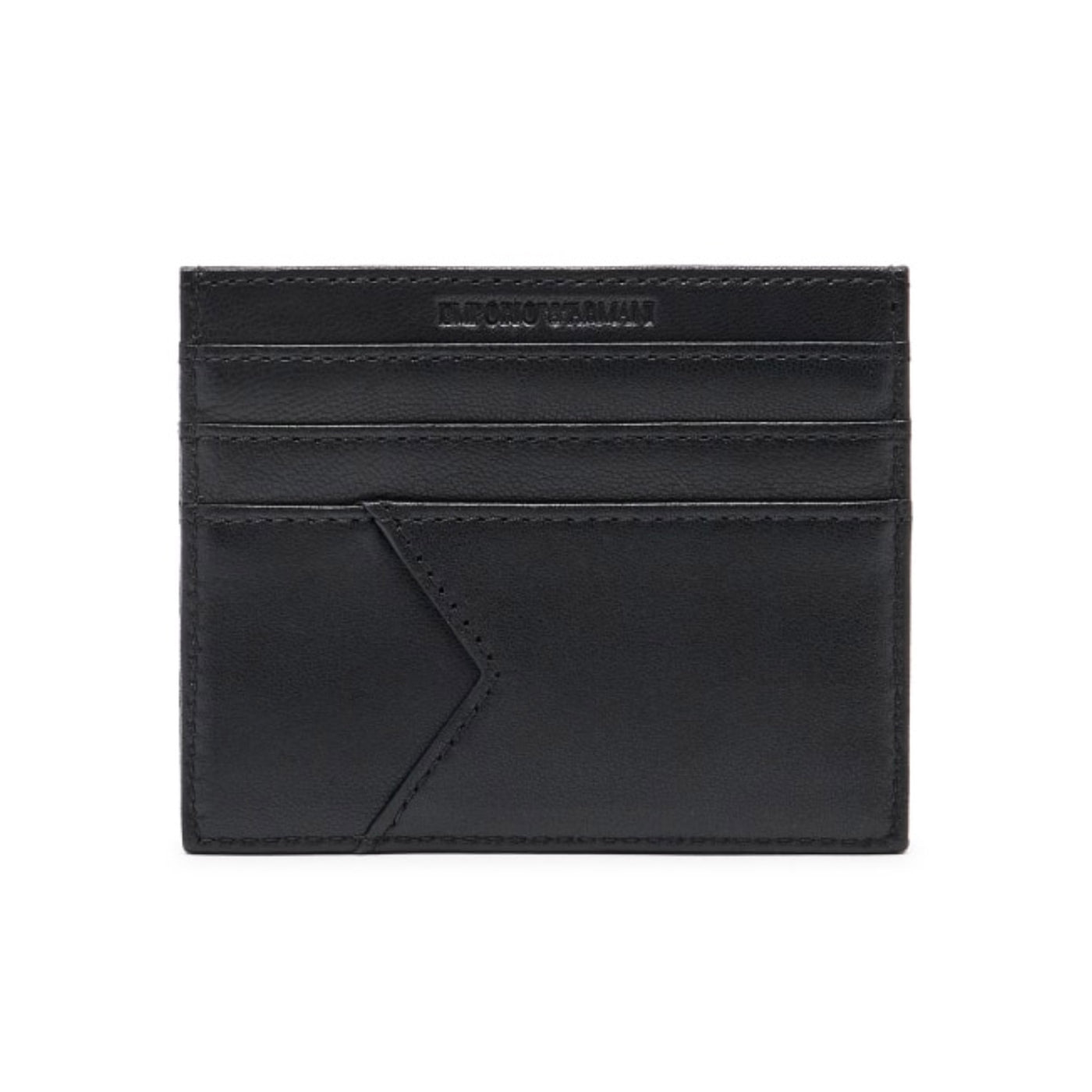 Nappa Leather Card Holder With Geometric Detail