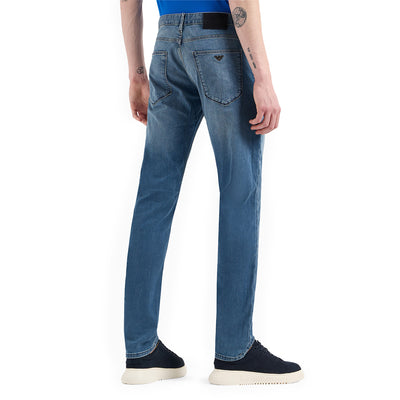 J75 Slim-Fit, Stone-Washed Denim Jeans With Fleece Lining