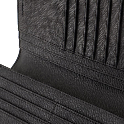 Yen Wallet In Regenerated Saffiano Leather With Asv Eagle Plaque