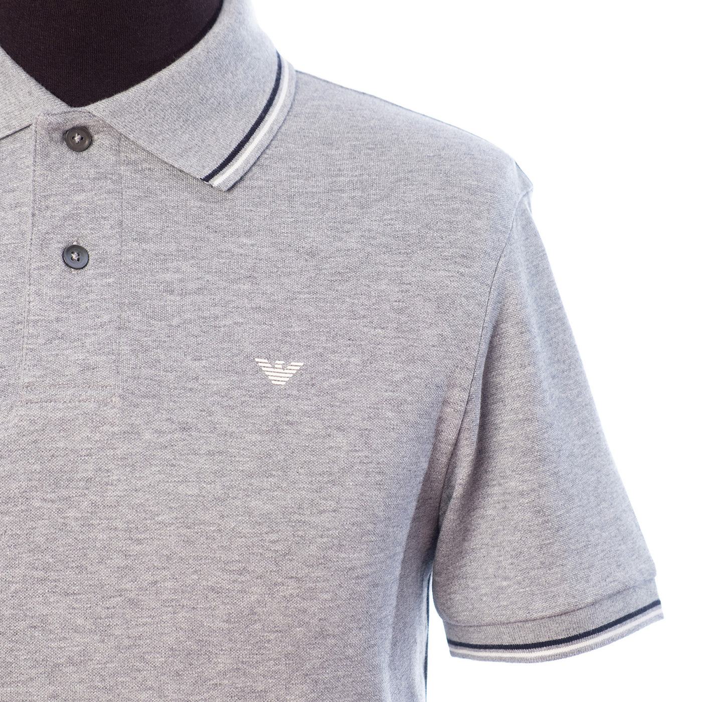 Stretch Piqué Polo Shirt With Micro Eagle Embroidery