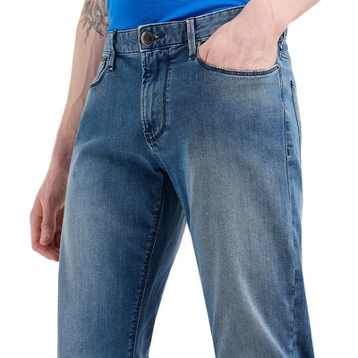 J75 Slim-Fit, Stone-Washed Denim Jeans With Fleece Lining